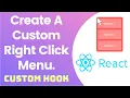 React custom right click menu context menu custom hook