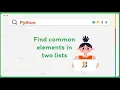 Find Elements Common in two lists Time Complexity Machine Learning Course Tutorial 36