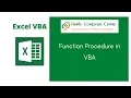 Excel VBA Tutorial Function Procedure in VBA