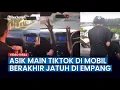 VIRAL, Asik Main Tiktok Sambil Bawa Mobil, Akhirnya Jatuh Ke Empang