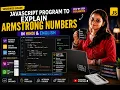 Armstrong Number Program in JavaScript Explained in Hindi English VS Code Tutorial