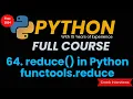 reduce function in Python reduce in Python functools reduce