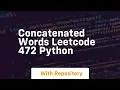 concatenated words leetcode 472 python