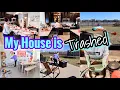HUGE AFTER PARTY CLEAN UP | MY HOUSE IS TRASHED | INDOOR + OUTDOOR CLEANING | CLEAN WITH ME 2025