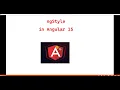 Part 14 - ngStyle in Angular 15 Angular 15 tutorials for begineers