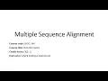 Multiple Sequence Alignment Part-I MSA CLUSTAL Bioinformatics