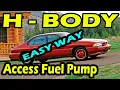 The easiest way to access fuel pump on all 87 - 99 H Body GM Cars