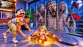 Shinchan Opened a SECRET BUNKER Ganesha Saved Franklin From Granny in GTA5