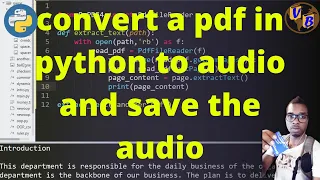 Download Python Beginner Project (Convert PDF to mp3 audio in Python) MP3
