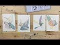 Hard Edge Watercolor Painting Over a Generative Art Pen Plot From p5 js and the Silhouette Cameo
