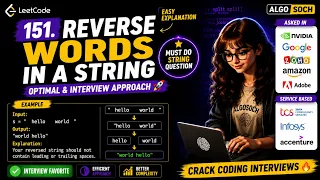 LeetCode 151 Reverse Words in a String Google Amazon Nvidia Asked Interview Question Java