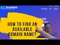 How To Find An Available Domain Name Using FREE Domain Name Generator Tool - NamingGenerator com