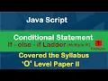 If-else-if Ladder or Multiple if in Javascript in Hindi covered the syllabus of O A Level