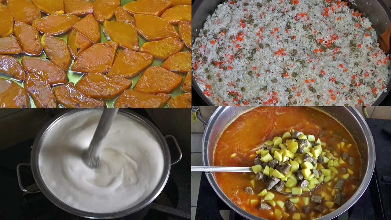 Turkish Dinner Recipes Juicy Meatballs Rice With Vegetables Chicken Broth Soup Pumpkin Dessert