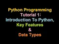 Python for beginner Key Features All Data Types of Python with Examples in Hindi and English