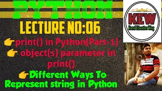 print In Python object s parameter in print Different Ways To Represent string Part-1