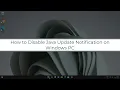 How to Disable Java Update Notification in Windows PC