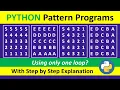 Printing Numbers Alphabets in Square Pattern with Descending order in Python Python Prog Part-3