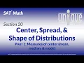 SAT Math 20 Center Spread Shape of Distributions Part 1 20 1