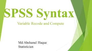 SPSS syntax-04 Variable recode and compute - Bangla