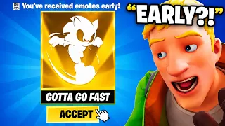 Trolling With “GOTTA GO FAST” Sonic Emote EARLY! (Unreleased)