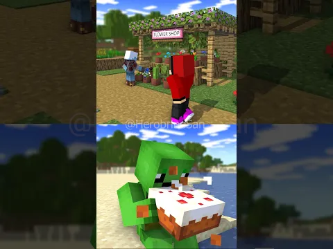 A Day in JJ & Mikey's Life - Maizen Minecraft Shorts #shorts # #minecraft #animation