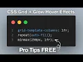 CSS Grid Glow Hover Effects CSS Grid Tutorial Pro Tips FREE CSS Grid Glowing Hover Effects