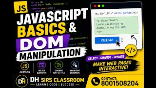 JavaScript Basics DOM Manipulation Explained Beginner-Friendly JS Tutorial Dh Sir Classroom