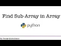 Python Find Subarray in Array