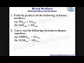 Binary Numbers Multiplication and Division