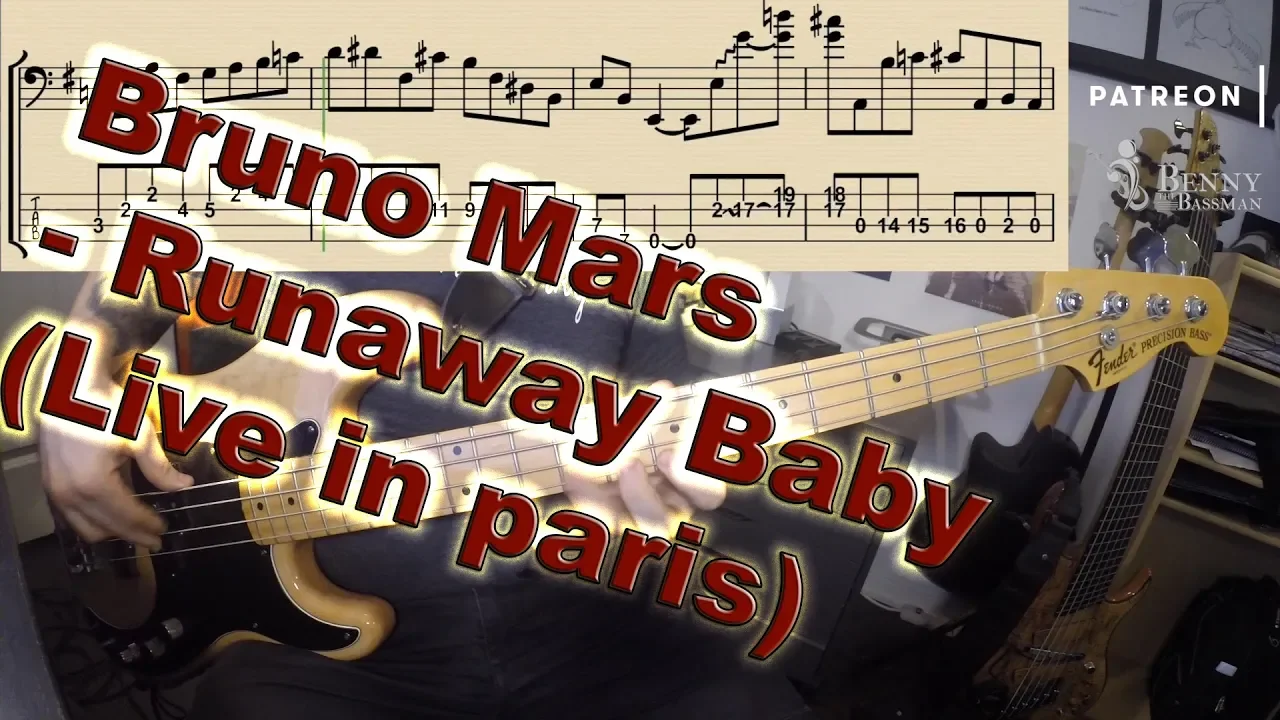 Bruno Mars - Runaway Baby [LIVE LIFT] - with notation and tabs