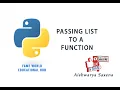 - Passing List to a function