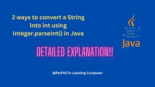 String to int in java How to convert a String to an int using Integer parseInt