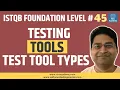 ISTQB Foundation Level - Software Testing Tools Test Tool Types