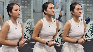 keringetan angie marcheria main padel tanpa makeup body makin padat berisi bikin salfok 