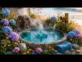 🌿 Zen Garden Hot Spring ♨️ Relaxing Water Sounds, 10 Hours for Deep Sleep Meditation & Stress Relief