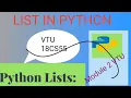 lIST IN PYTHON 18CS55 VTU MODULE 2