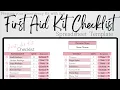 First Aid Kit Checklist Template Google Sheets First Aid Box Items List Excel Spreadsheet Supplies