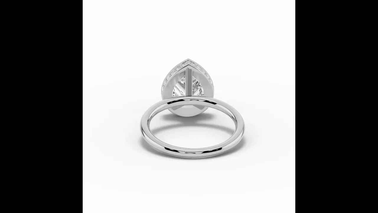 Pear Nova Halo Engagement Ring