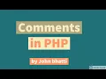 how to comments in php php comments by John bhatti multiple line comment in php john bhatti