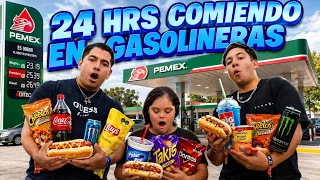 24 HORAS COMIENDO COMIDA DE GASOLINERAS!!