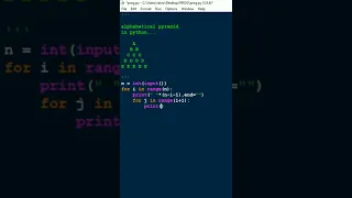 ALPHABET PYRAMID TRIANGLE PATTERN IN PYTHON PATTERN