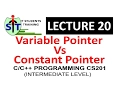 Constant Pointer in C Constant Pointer in C Variable Pointer Vs Constant Pointer in