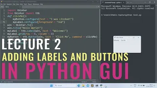Lecture 2 Adding Labels and Buttons in Python GUI