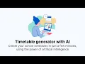 Timetable generator with AI Additio App