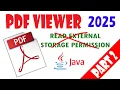 PDF Viewer Part-2 Android Studio Java 2025 No User Permission Needed for Read External Storage