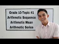 Arithmetic Sequence Arithmetic Progression Mean and Series I Senor Pablo TV