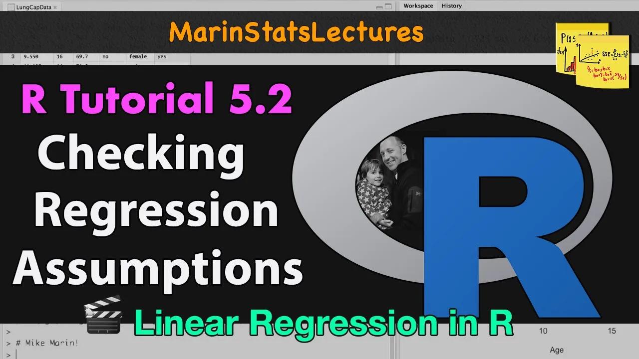 Checking Linear Regression Assumptions in R | R Tutorial 5.2 | MarinStatsLectures