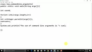 sum of command line arguments java program