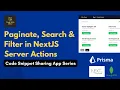 Build Advanced Filtering in Next js Search Pagination More